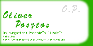 oliver posztos business card