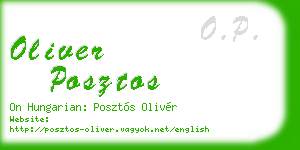 oliver posztos business card